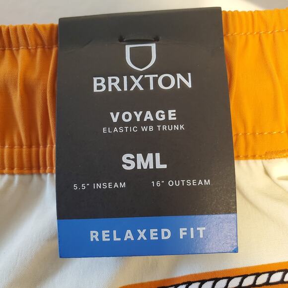 Brixton New Mens S Voyage Hybrid Short 5.5" Mexico City Jaguar Relaxed Stretch - Picture 2 of 12